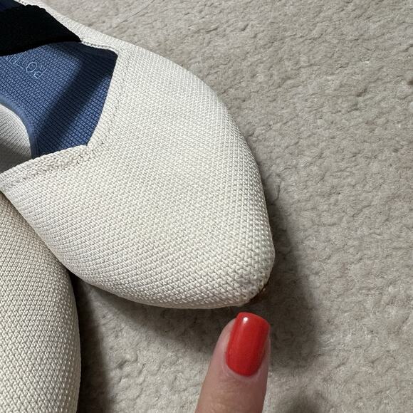 Rothy’s Flats The Point Mary Jane Love Bird White Black Washable Size 10 - Picture 6 of 8